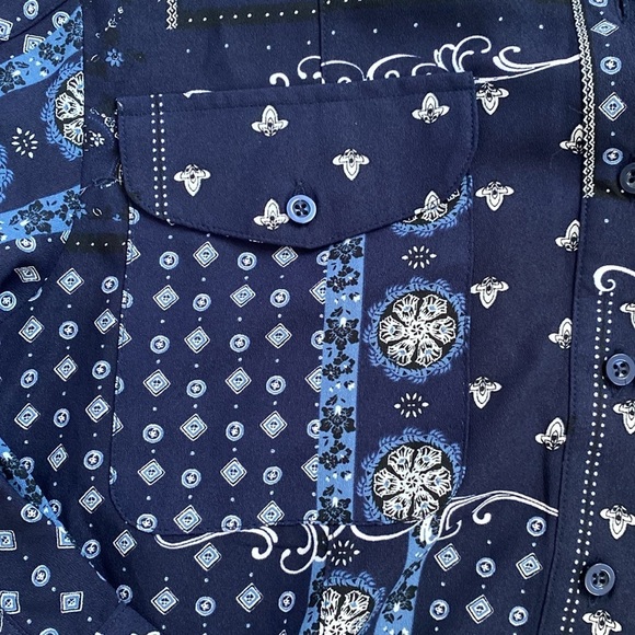 Scoop Retro Aesthetic Navy Patterned Women's Jacket. - Picture 8 of 14